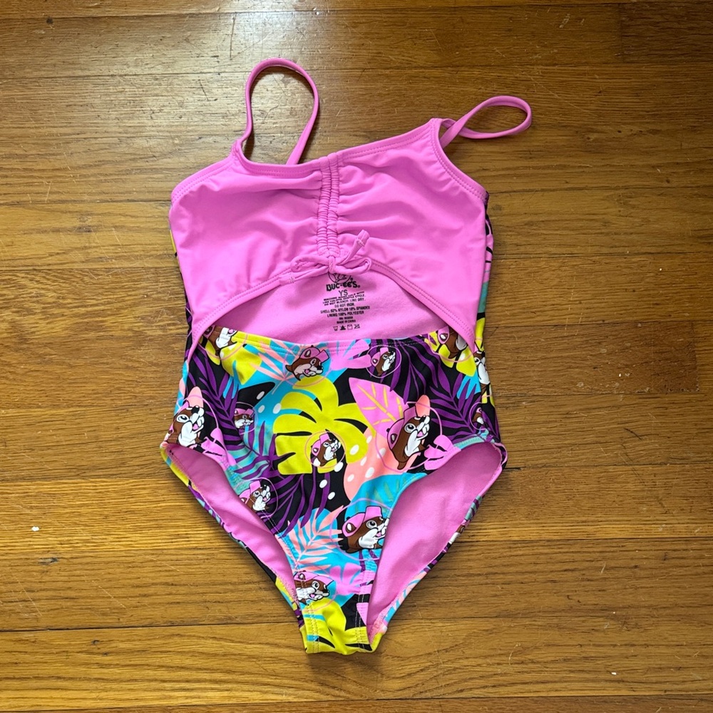 Buc-cee’s Tropical Multicolor Kids Swim One Piece (size YS)